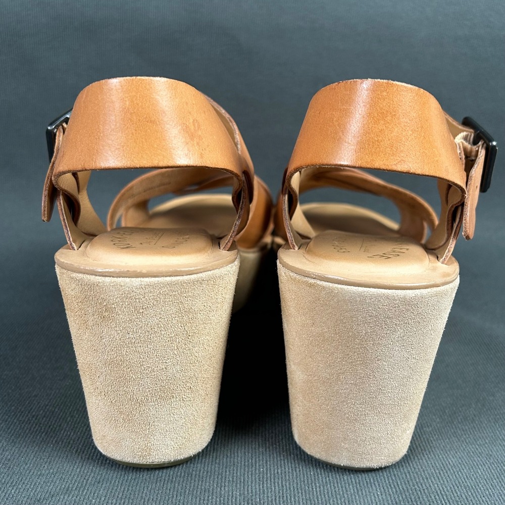 Kork-Ease Tan Leather Strappy Wedge Platform Sandals Womens 10/42 - Picture 7 of 9